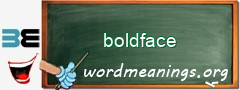 WordMeaning blackboard for boldface